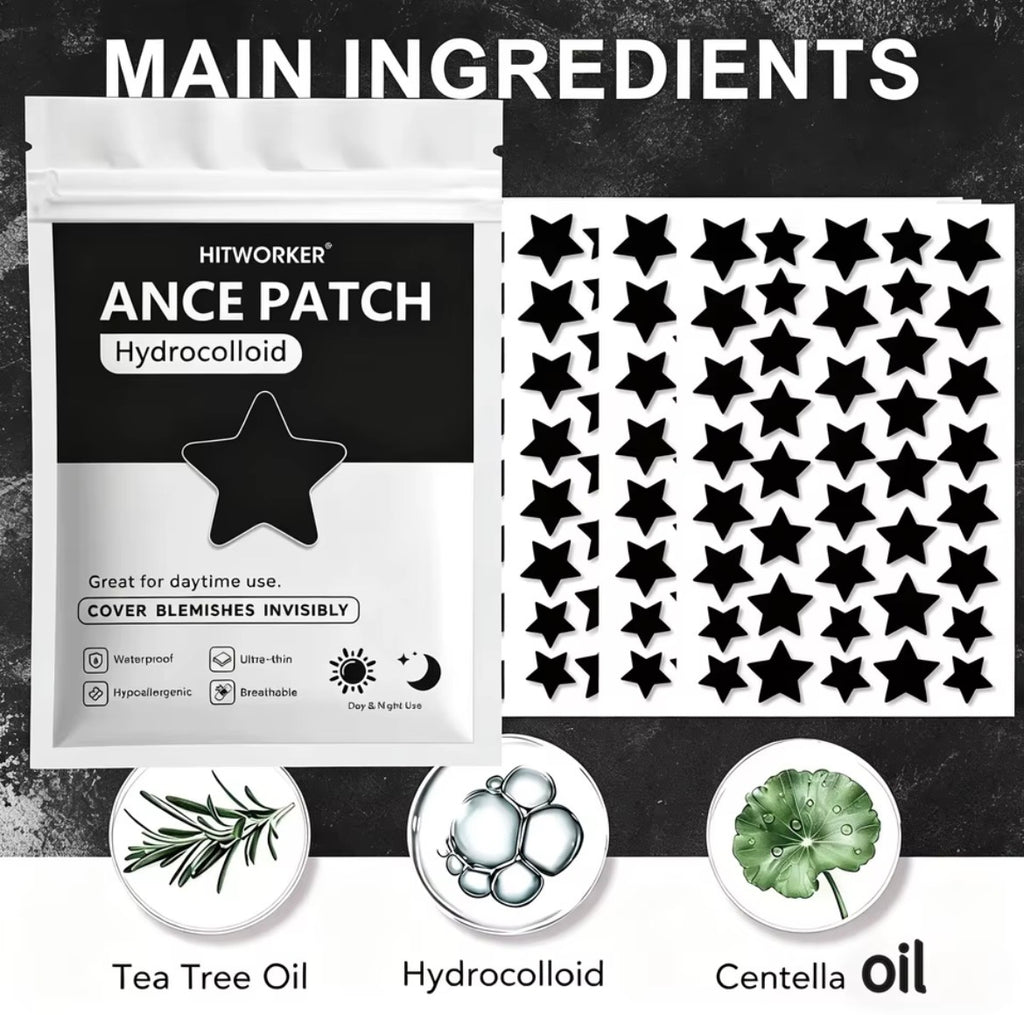 Bulk Pack Black Star Shaped Hydrocolloid Pimple Patches